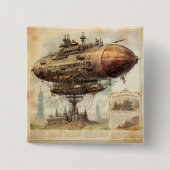 Vintage-Steampunk-Zeppelin (10) Button (Vorderseite)