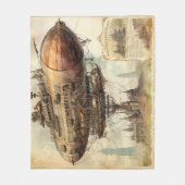 Vintage-Steampunk-Zeppelin (10) Fleecedecke (Vorderseite)