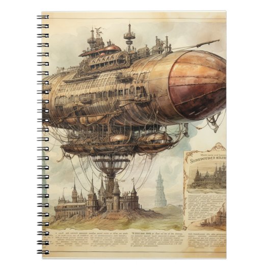Vintage Steampunk-Zeppelin (10) Notizblock (Vorderseite)