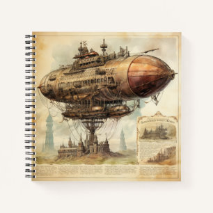 Vintage-Steampunk-Zeppelin (10) Notizblock