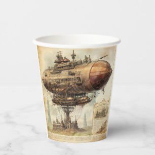 Vintage Steampunk-Zeppelin (10) Pappbecher