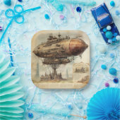 Vintage Steampunk-Zeppelin (10) Pappteller (Party)