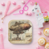 Vintage Steampunk-Zeppelin (10) Pappteller (Party)