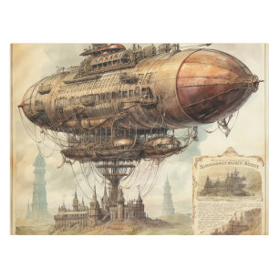 Vintage Steampunk-Zeppelin (10) Tischdecke