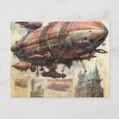 Vintage Steampunk Zeppelin (9) Postkarte (Vorderseite)