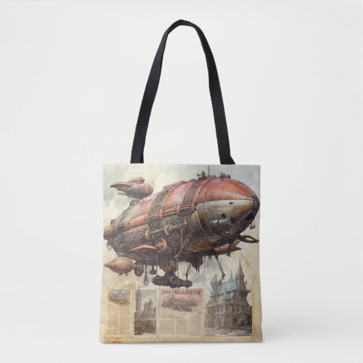 Vintage-Steampunk-Zeppelin (9) Tasche (Vorderseite)