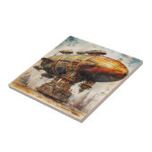 Vintage Steampunk-Zeppelin Fliese (Seite)