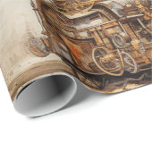 Vintage Steampunk-Zeppelin Geschenkpapier (Rolleneckpunkt)