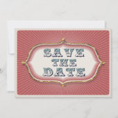 Vintage Steampunk-Zirkusstrahlen Save the Date (Vorderseite)