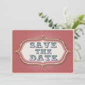 Vintage Steampunk-Zirkusstrahlen Save the Date (Stehend Vorderseite)