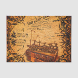 Vintage Steampunk Zug-Tapete Seidenpapier
