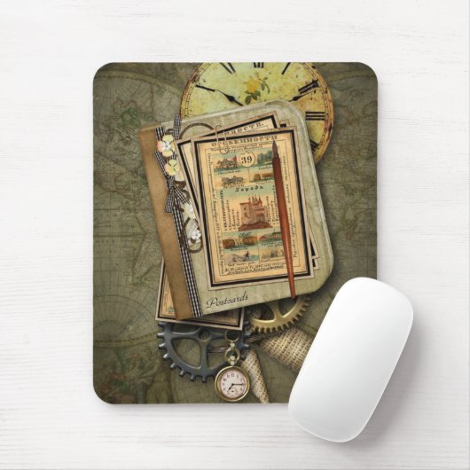 Vintage Steampunkreise Mousepad (Mit Mouse)