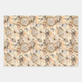 Vintage Steampunkuhr und Schmetterlinge Pastel Geschenkpapier Set (Vorderseite 2)