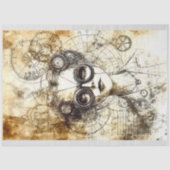 Vintage Steampunkweibliche Blueprint N6 Decoupage Seidenpapier (Vorderseite)