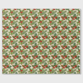 Vintage-Stechpalme Geschenkpapier (Flach)