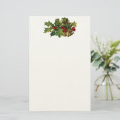 Vintage Stechpalme stationär Briefpapier (Stehend Vorderseite)