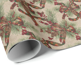 Vintage-Stechpalmen-Weihnachtspapier Geschenkpapier