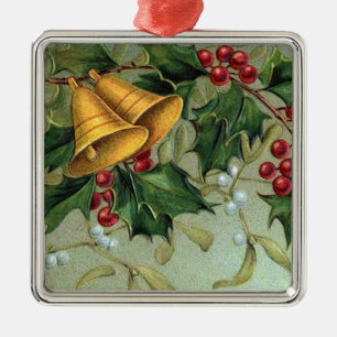 Vintage-Stechpalmenbeeren Silbernes Ornament