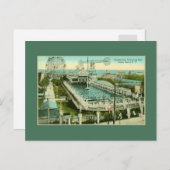 Vintage Steeplechase Schwimmbad Coney Island NY Postkarte (Vorne/Hinten)