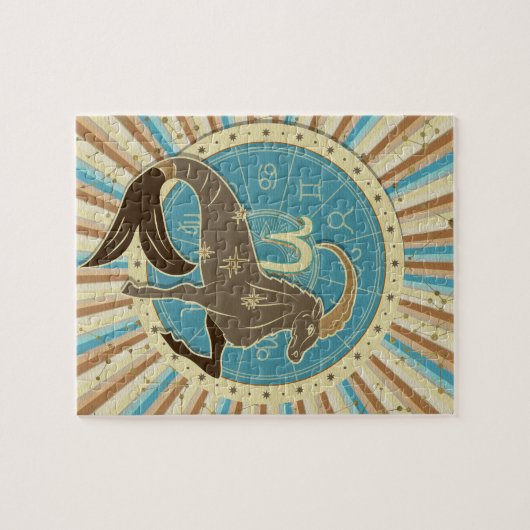 Vintage Steinbock-Tierkreis-Kunst Puzzle (Horizontal)