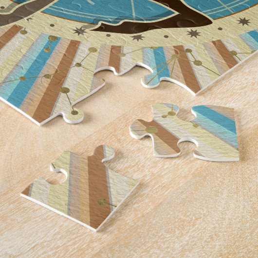 Vintage Steinbock-Tierkreis-Kunst Puzzle (Seite)