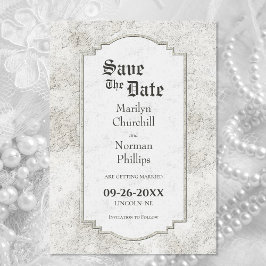 Vintage Steinhochzeit Save The Date
