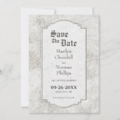 Vintage Steinhochzeit Save The Date (Vorderseite)