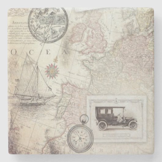 Vintage Steinuntersetzer (Vorderseite)