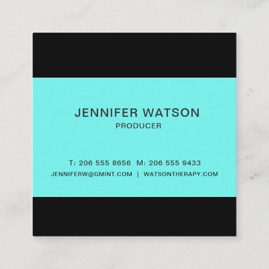 Vintage Stereo-Visitenkarte Quadratische Visitenkarte (Rückseite)