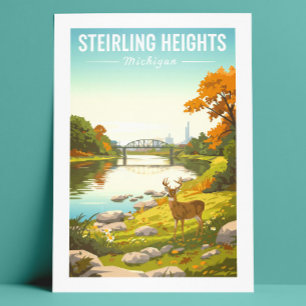 Vintage Sterling Heights Michigan Postkarte