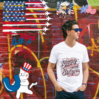 Vintage Sterne und Streifen | 4. Dezember T-Shirt