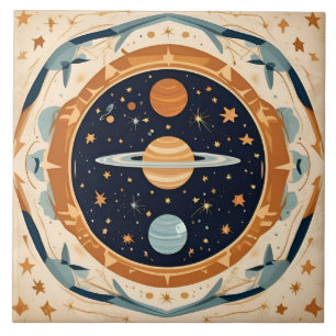 Vintage-Sternen-Nursery, Weltraum, Kosmos, Univers Fliese
