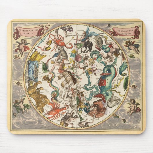 Vintage Sternenkonstellation Zodiac Star Mousepad (Vorne)