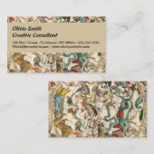 Vintage Sternenkonstellation Zodiac Star Visitenkarte (Vorne/Hinten)