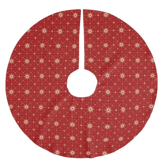 Vintage-Sternenmuster Polyester Weihnachtsbaumdecke (Vorderseite)