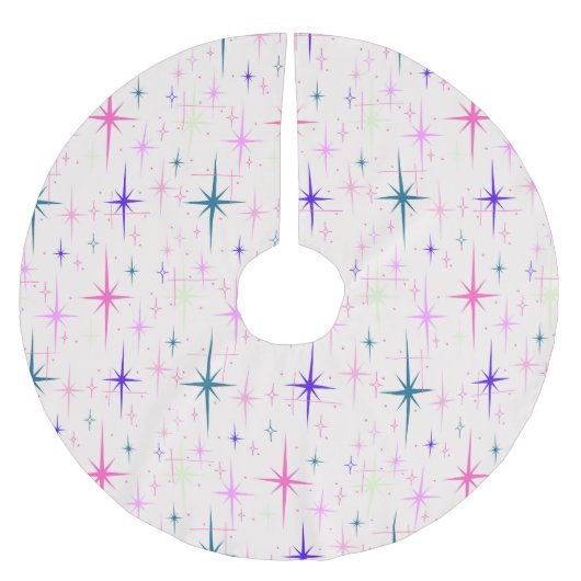 Vintage Sternexplosion Polyester Weihnachtsbaumdecke (Vorderseite)