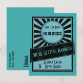 Vintage Sternexplosion Save the Date Postkarte (Vorne/Hinten)