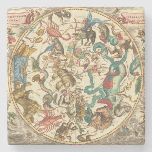 Vintage-Sternkarte der Südhalbkugel von 1660 Steinuntersetzer