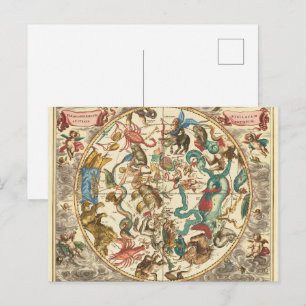 Vintage-Sternkarte der südlichen Hemisphäre von 16 Postkarte