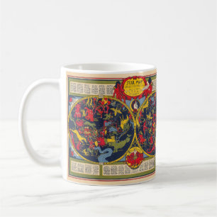 Vintage-Sternkarte Sternbilder Himmelsdiagramm Kaffeetasse