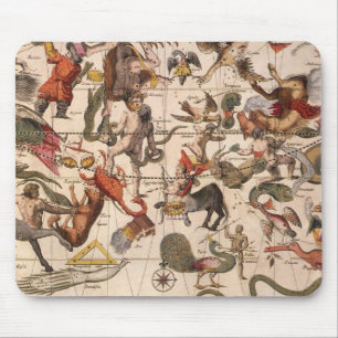 Vintage-Sternkarte von Backer und Broen Mousepad