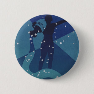 Vintage-Sternkreisastrologie, Sternbild Wassermann Button