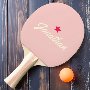 Vintage Sternunterschrift in Sky Pink Tischtennis Schläger