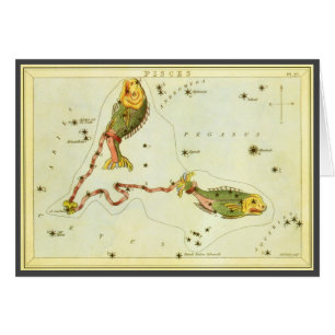 Vintage-Sternzeichen Astrologie Fische-Sternbild