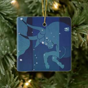 Vintage-Sternzeichen-Astrologie, Stier-Sternbild Keramikornament