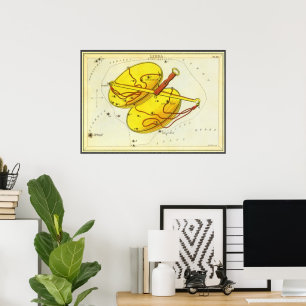 Vintage-Sternzeichen Astrologie Waage Sternbild Poster