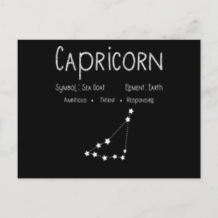 Vintage-Sternzeichen Capricorn Horoskop Geburtstag Postkarte