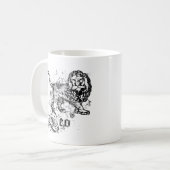 Vintage-Sternzeichen Löwe Kaffeetasse (Vorderseite Links)