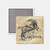 Vintage-Sternzeichen Steinbock Magnet (Vorderseite/Rückseite)