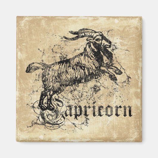 Vintage-Sternzeichen Steinbock Magnet (Vorne)